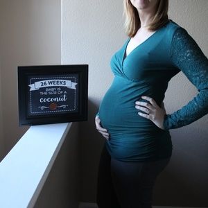 Turquoise maternity/nursing top